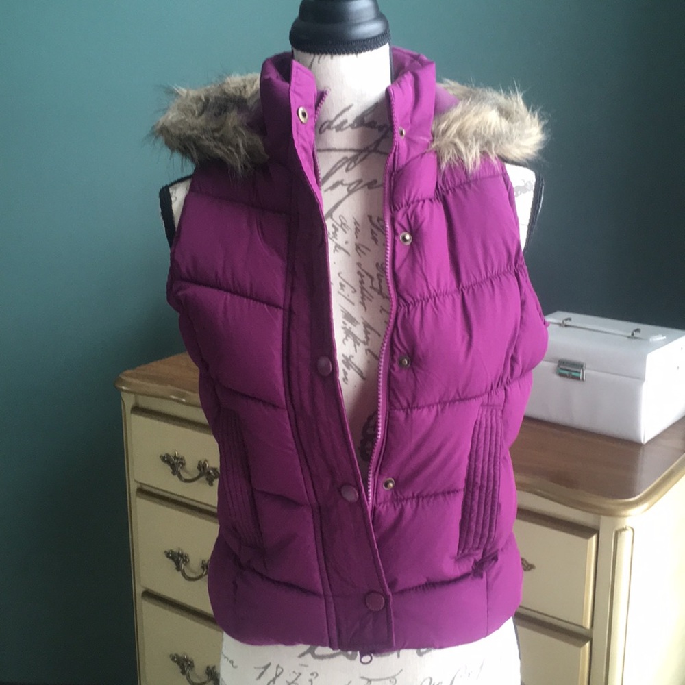 Purple puffer vest